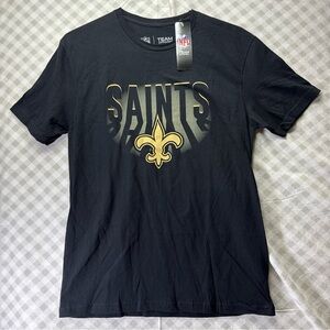 NFL Team Apparel Mens New Orleans Saints Football Black Shirt New Medium